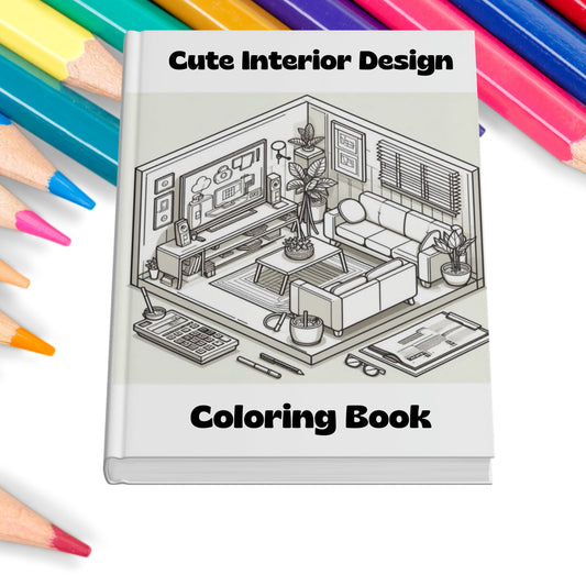 Cute Interior Design Coloring Book – 50 Cozy Home Scenes to Color