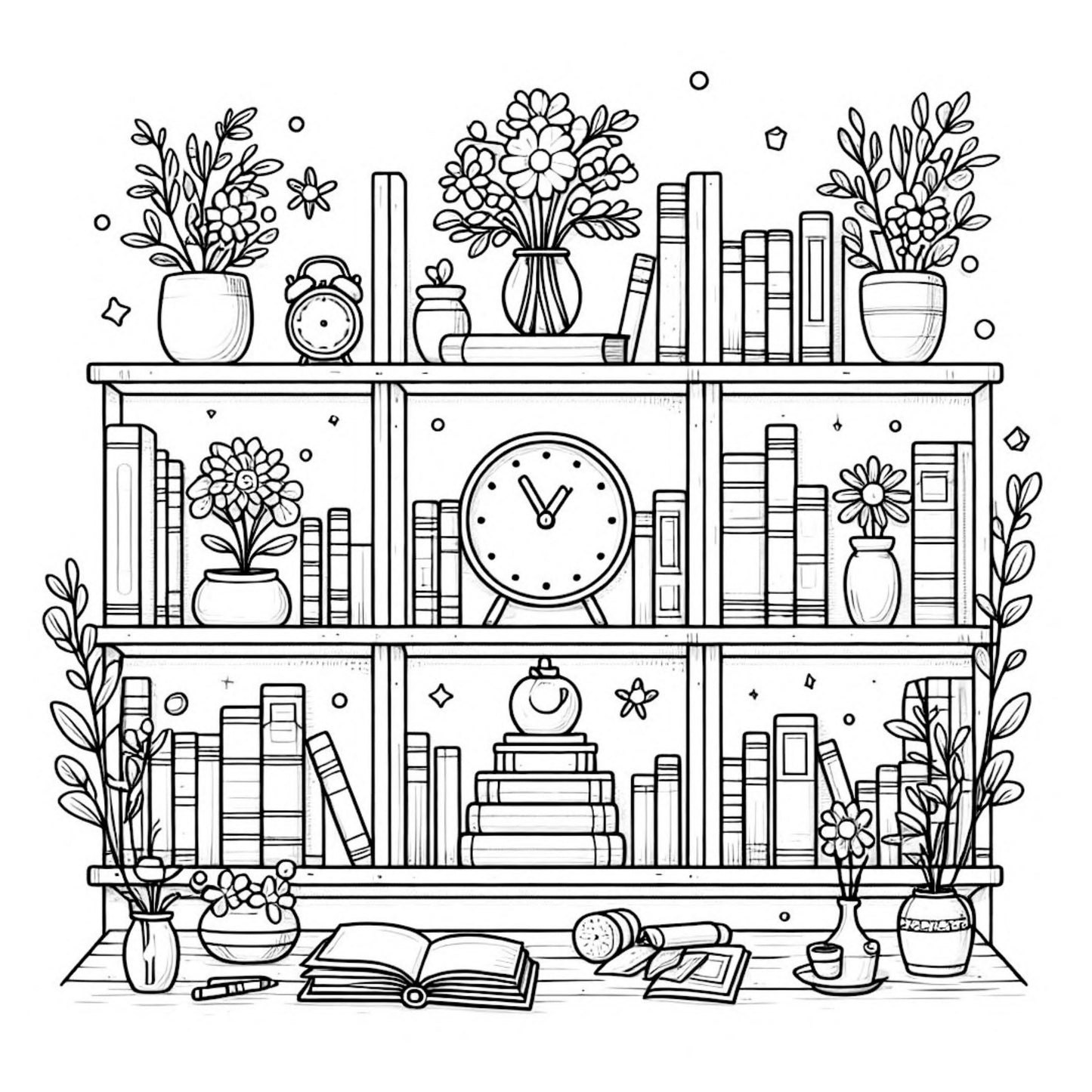 Cute Interior Design Coloring Book – 50 Cozy Home Scenes to Color