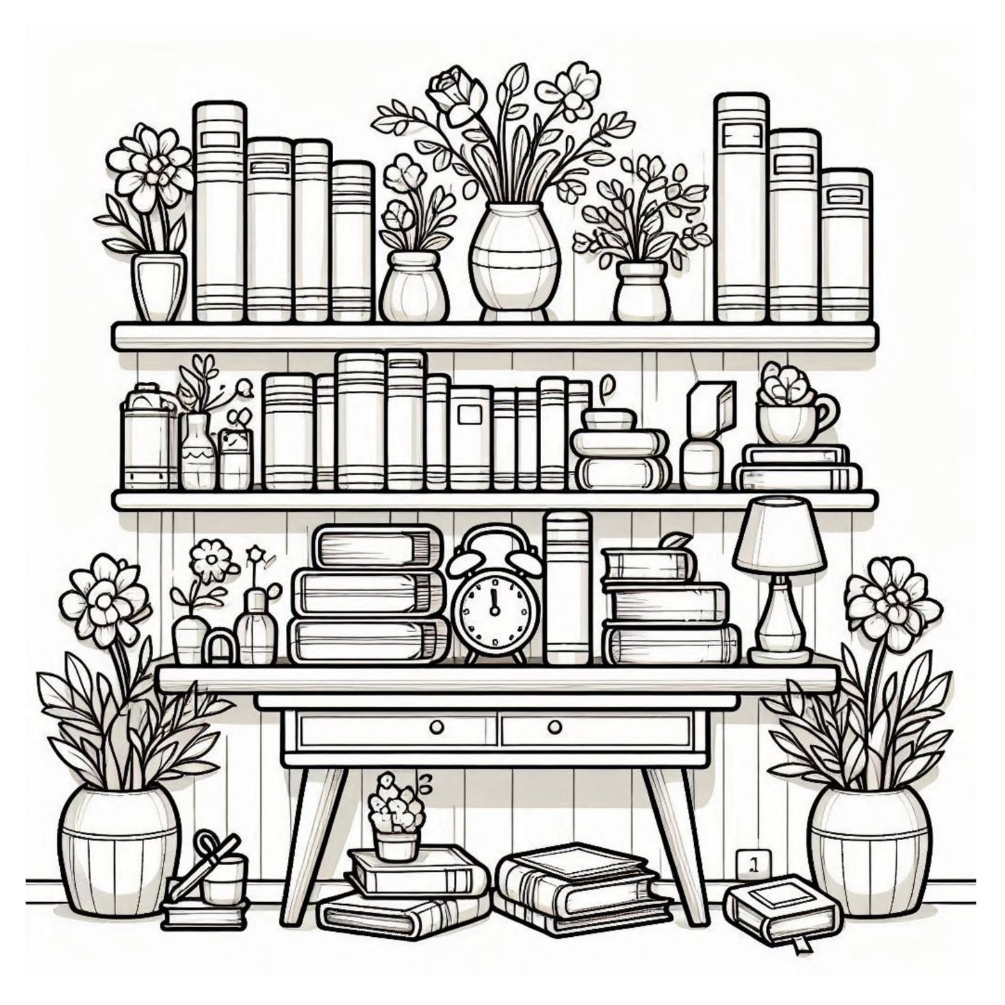Cute Interior Design Coloring Book – 50 Cozy Home Scenes to Color