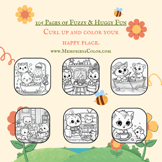 Fuzzy & Huggy Fun Coloring Book – 105 Super Cute Cozy Pages to Color