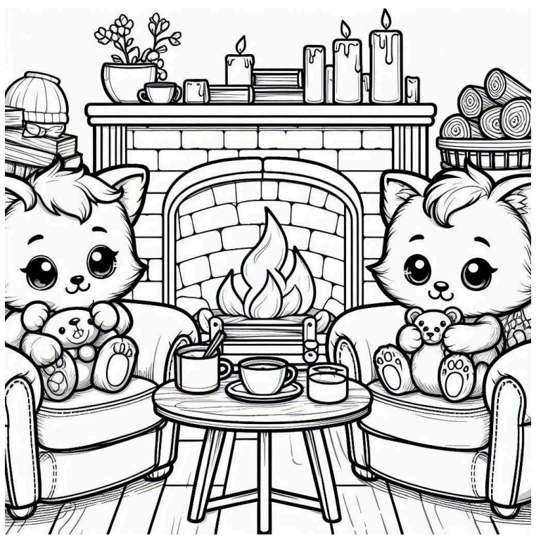 Fuzzy & Huggy Fun Coloring Book – 105 Super Cute Cozy Pages to Color